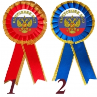 Значок розетка Выпускнику 2024, герб (с золотым)